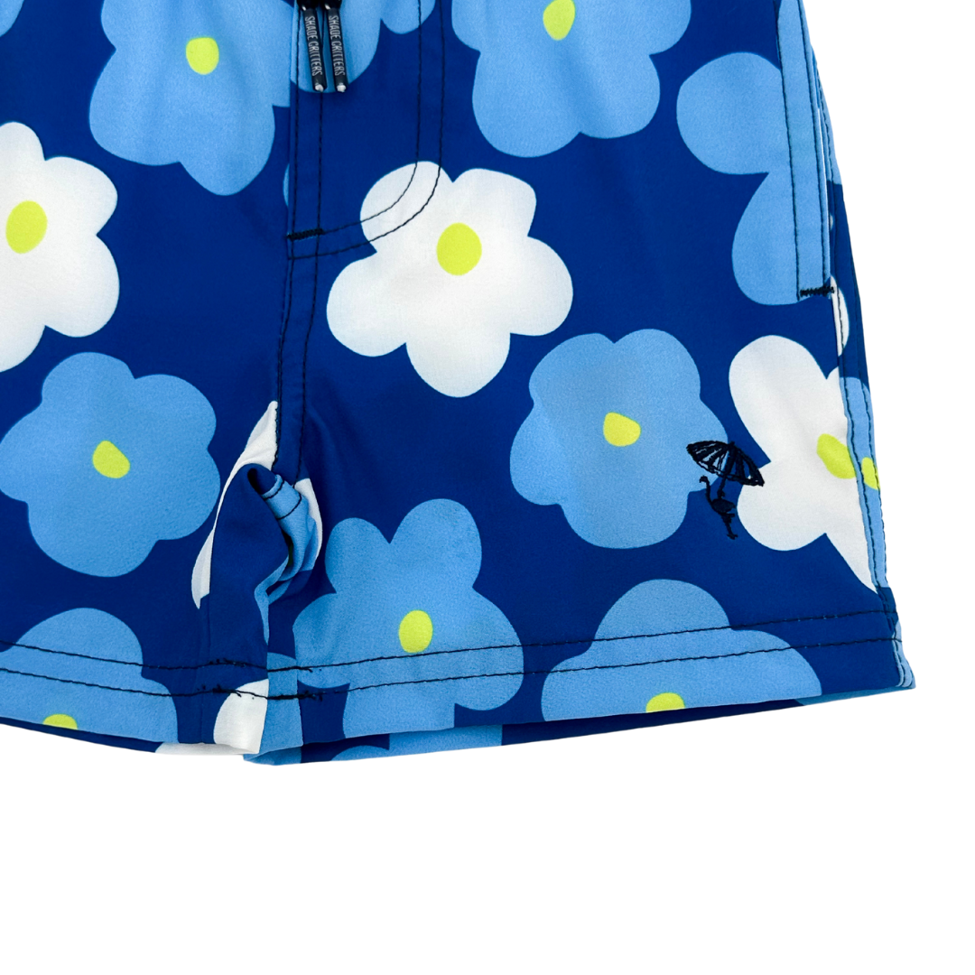 Blue Daisy Swim Trunks