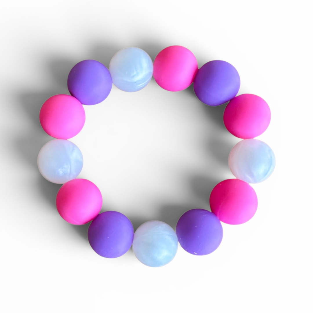 Beaded Bracelet - Purple and Pink Sorbet