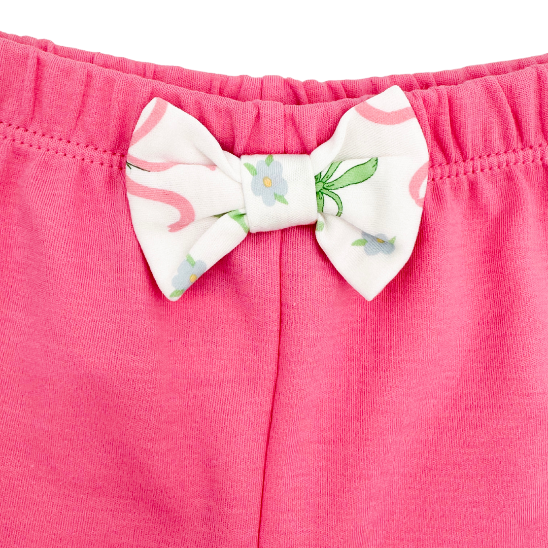Bows & Flowers Shirt and Pink Shorts Set