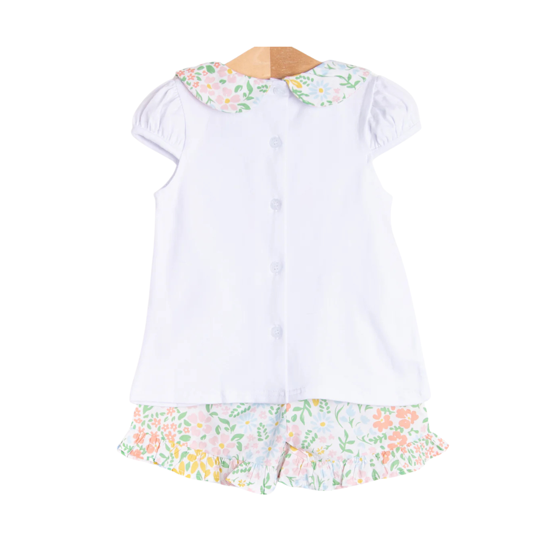 Bouquet Bundles Applique Ruffle Short Set