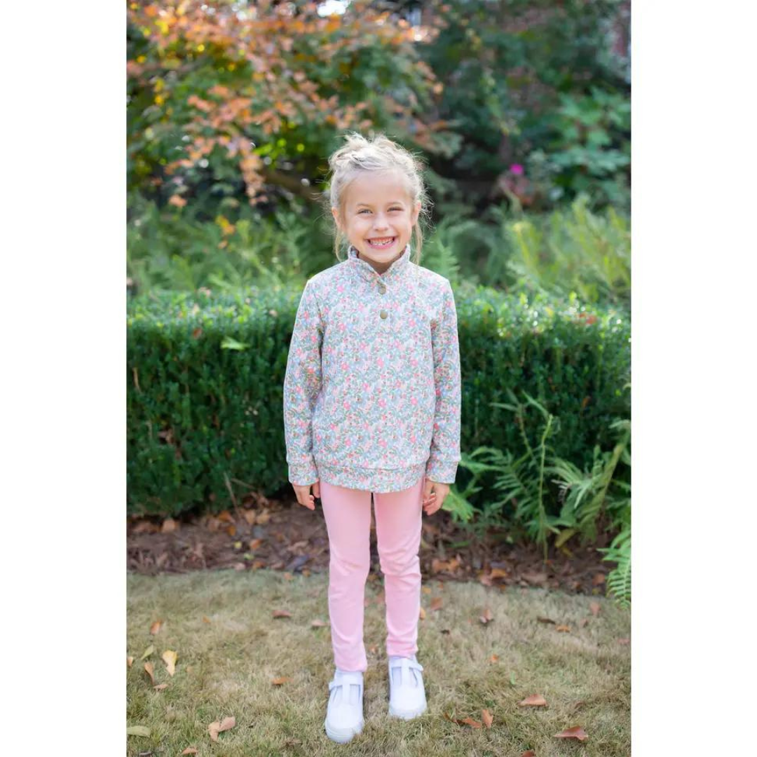 Wynnie Floral Popped Collar Pullover and Leggings Set