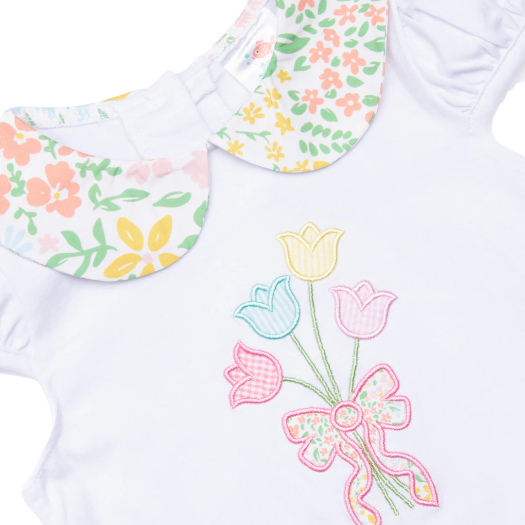 Bouquet Bundles Applique Ruffle Short Set