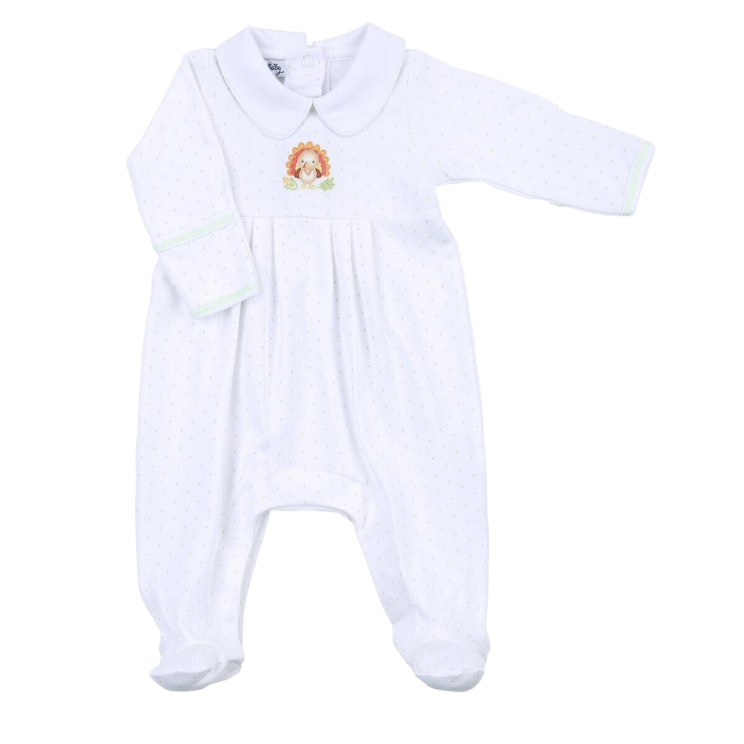 Giving Thanks Embroidered Collared Footie