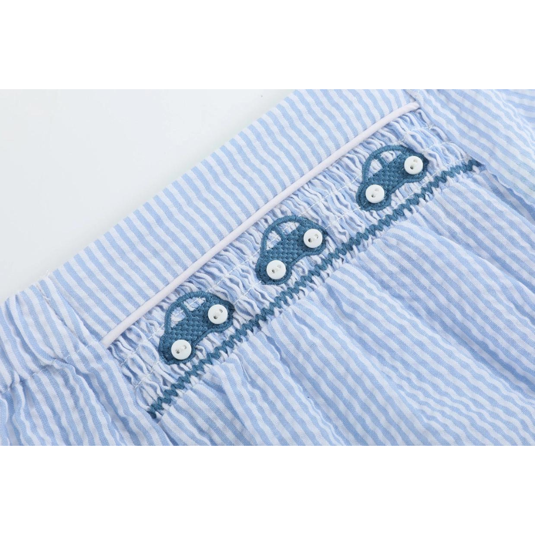 Blue Smocked Car Bloomers