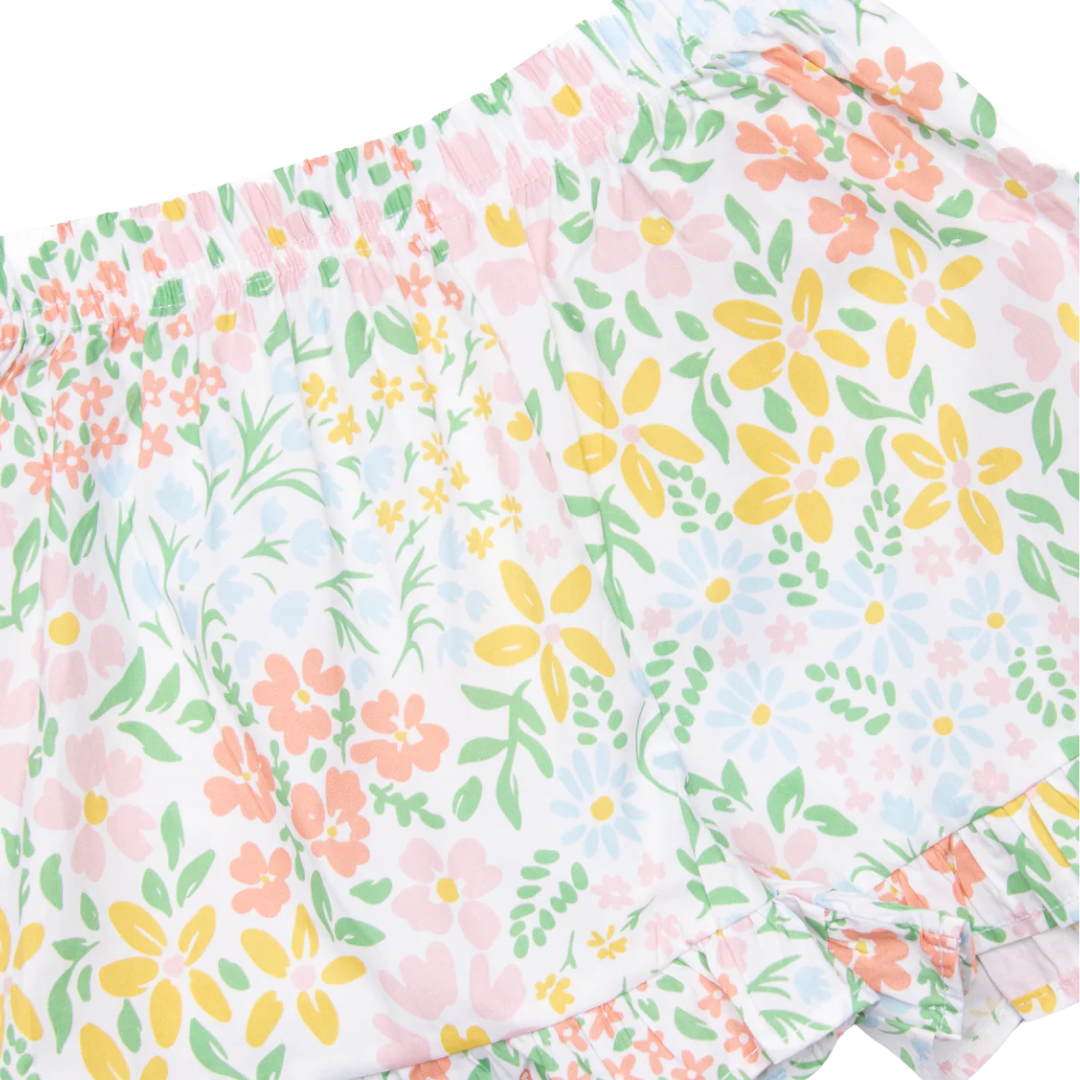 Bouquet Bundles Applique Ruffle Short Set