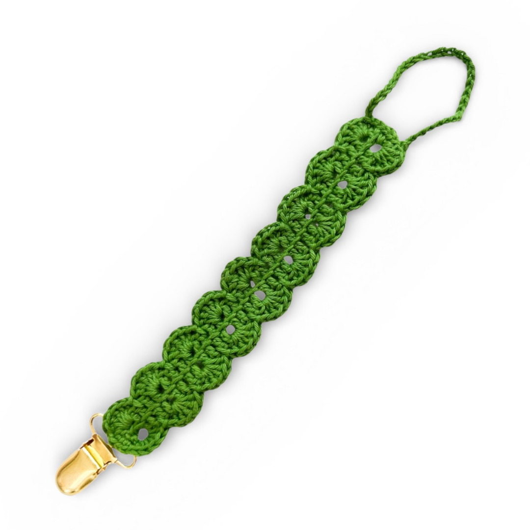 Bailey Pacifier Clip - Green with Gold Metal Clip