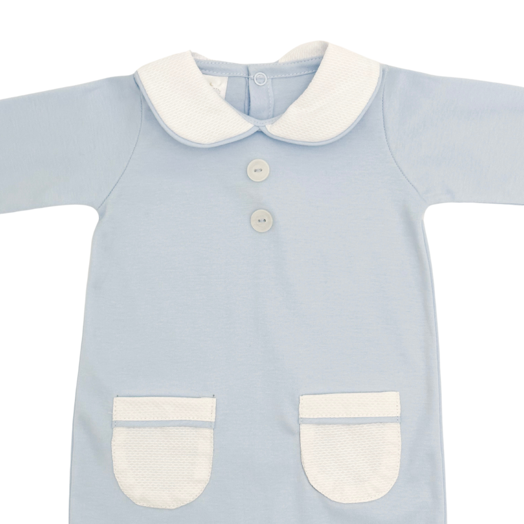 Light Blue and White Footie