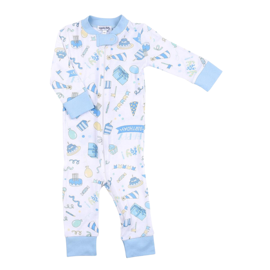 My Birthday! Blue Zipper Pajamas