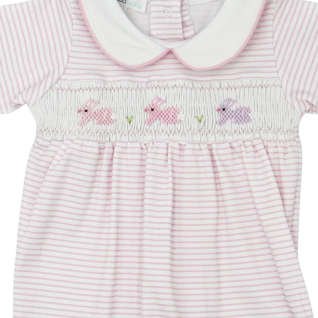 Hoppity Hop Classics Pink Smocked Footie