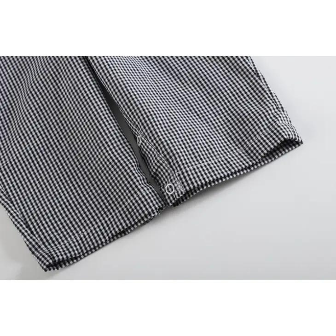 Black Gingham Barn Scene Overalls