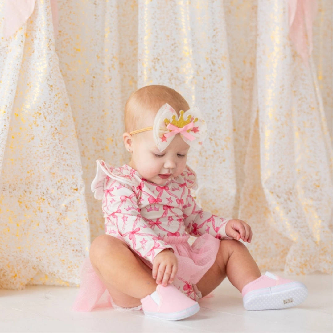 Princess Crown Tulle Bow Baby Headband