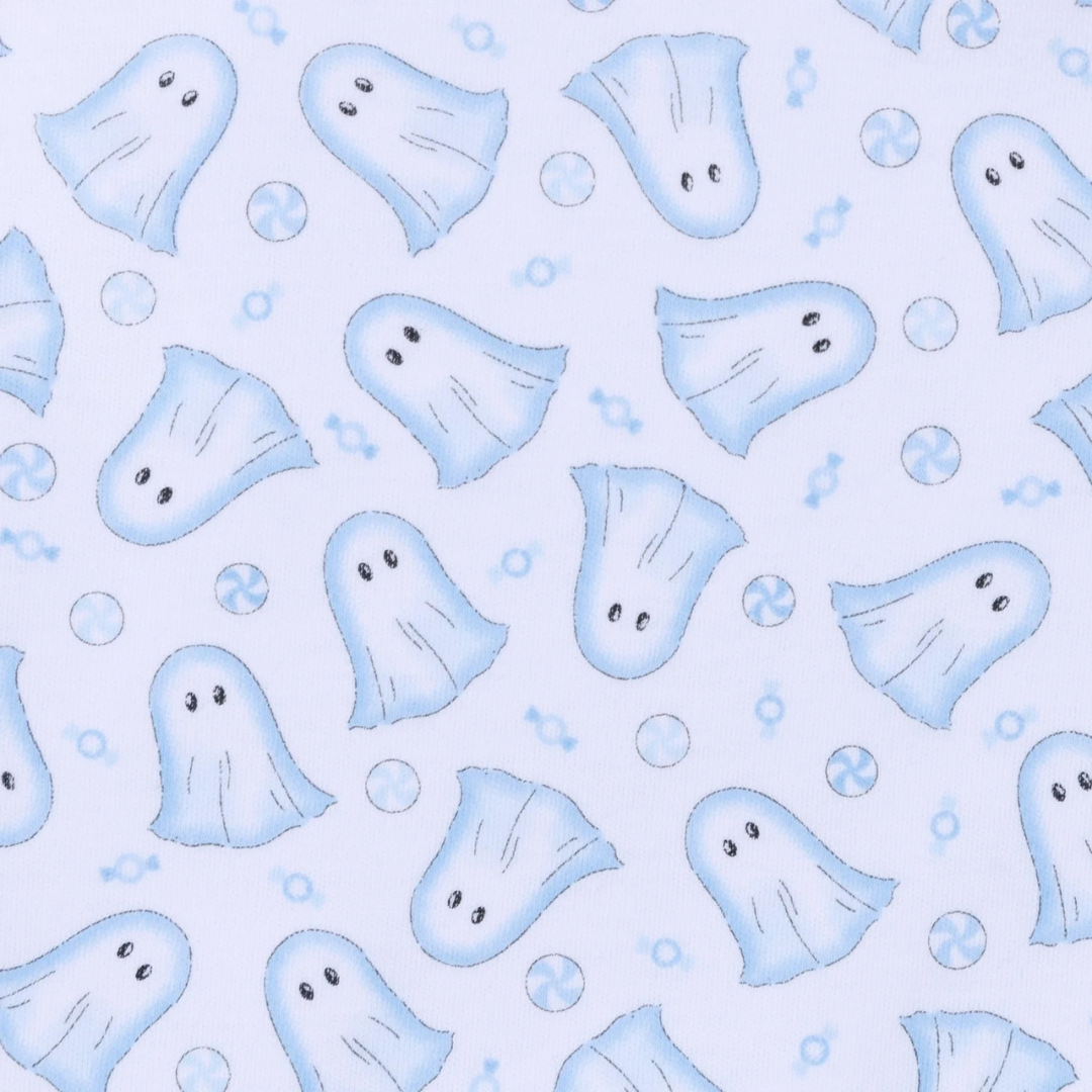 My Little Boo Light Blue Printed Zipper Footie