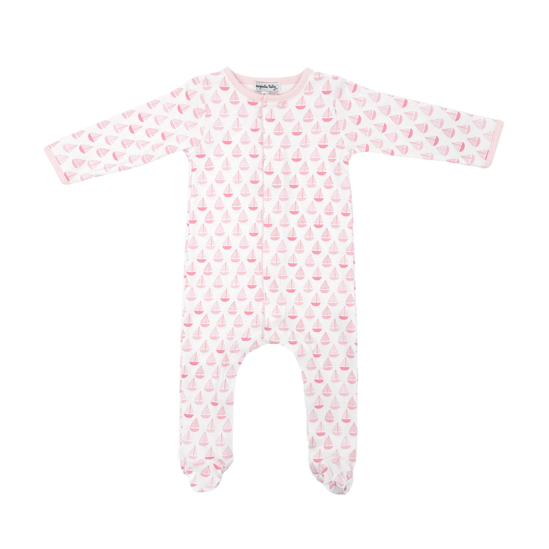 Sweet Sailing Pink Printed Footie