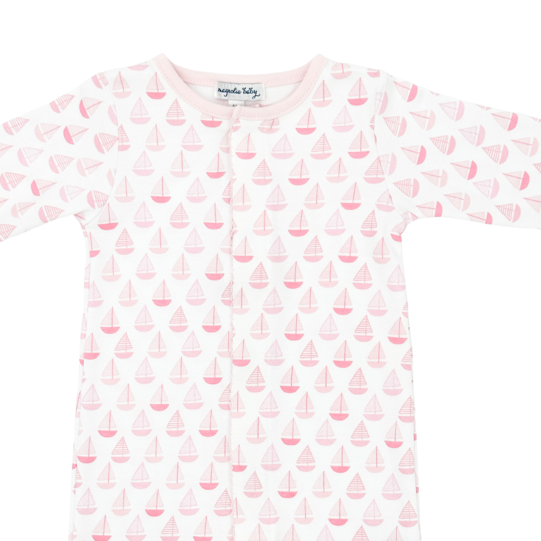 Sweet Sailing Pink Printed Footie