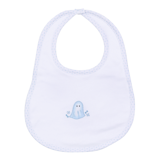 My Little Boo Light Blue Embroidered Bib