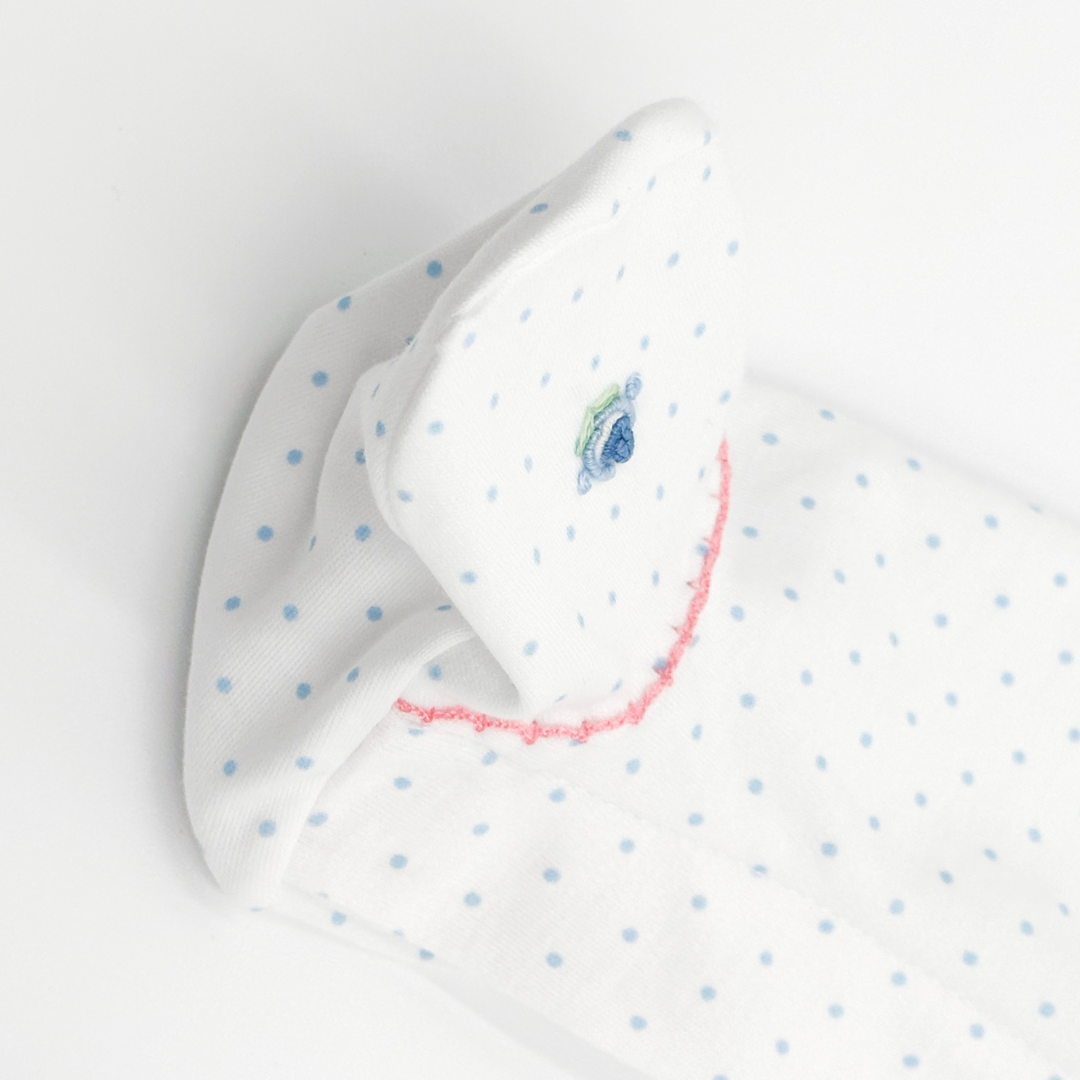 Anna's Classics Sky Blue Scattered Ruffle Footie