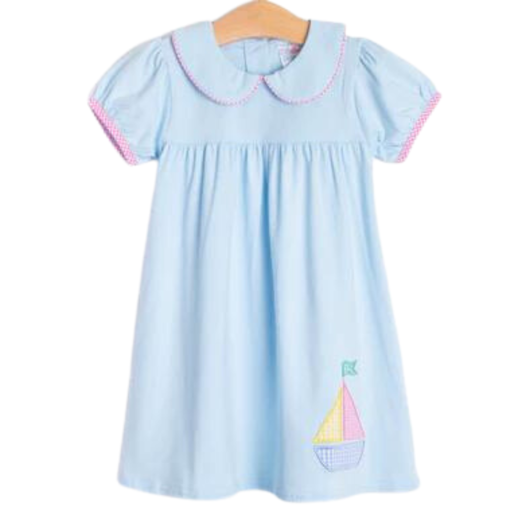Blue Sky Breeze Applique Dress