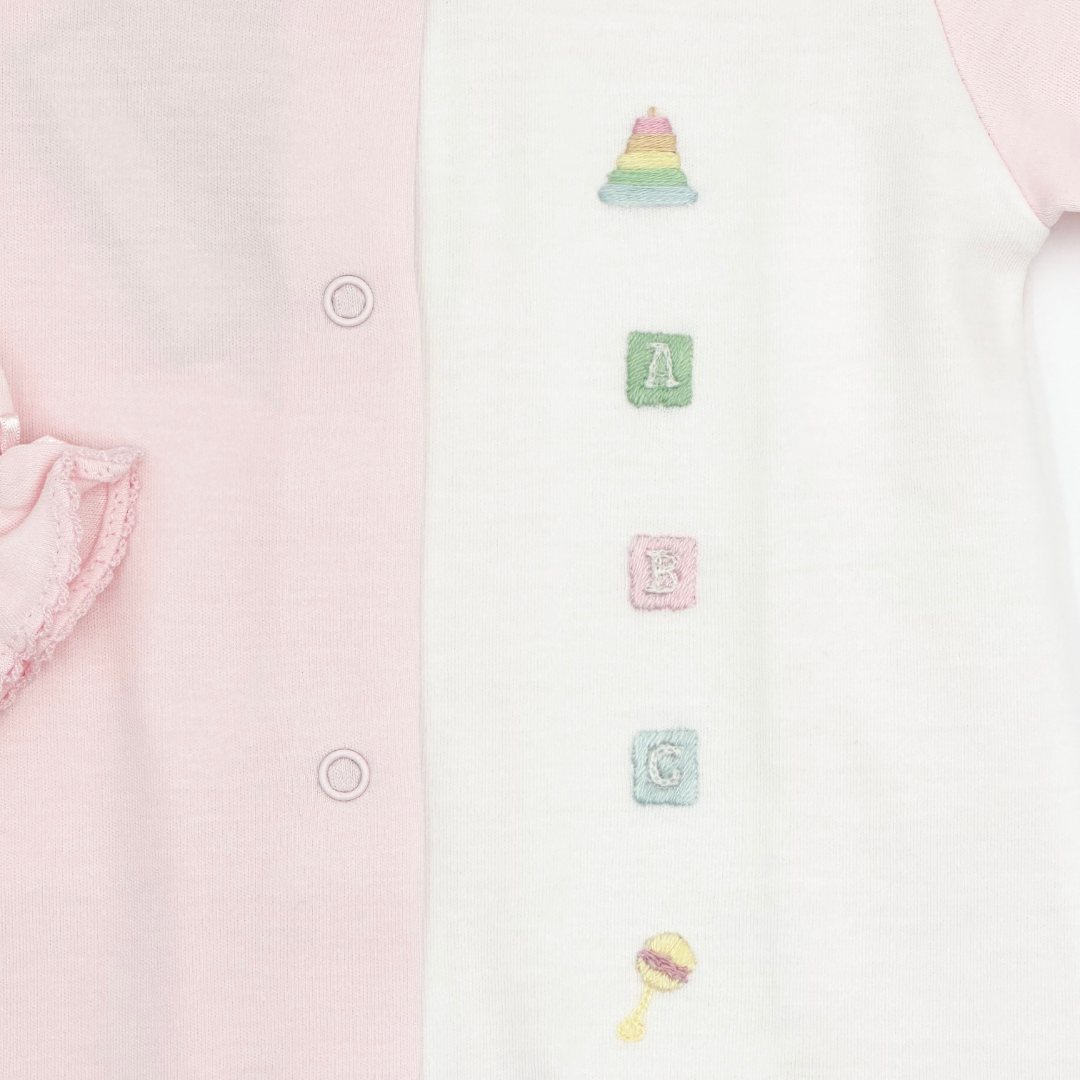 ABC Blocks Baby Girl Pima Cotton Converter Gown