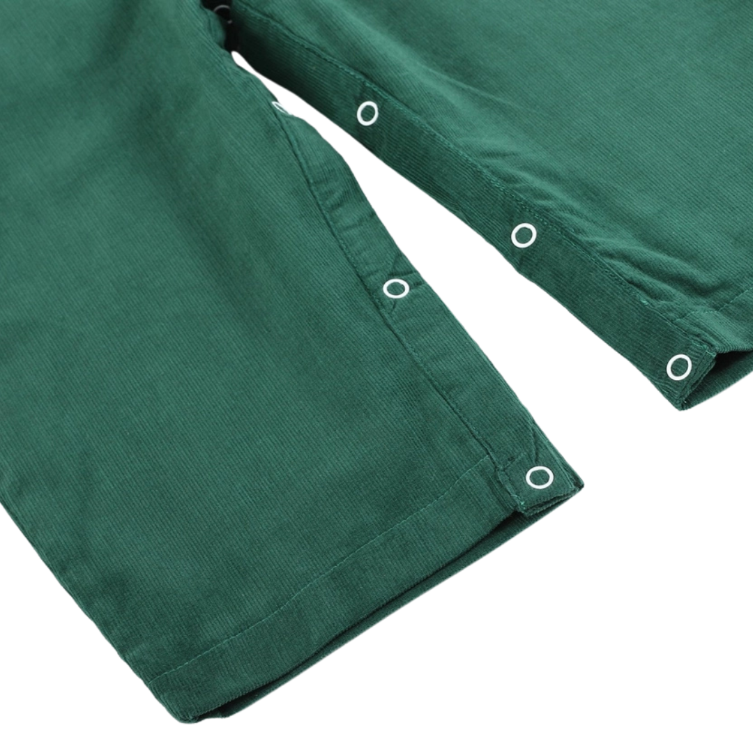 Green Christmas Smocked Overalls