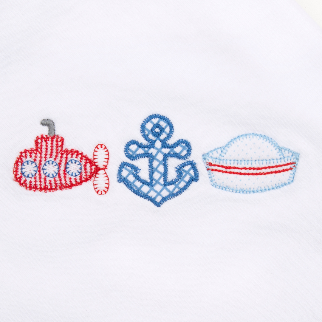 Little Skipper Applique Footie