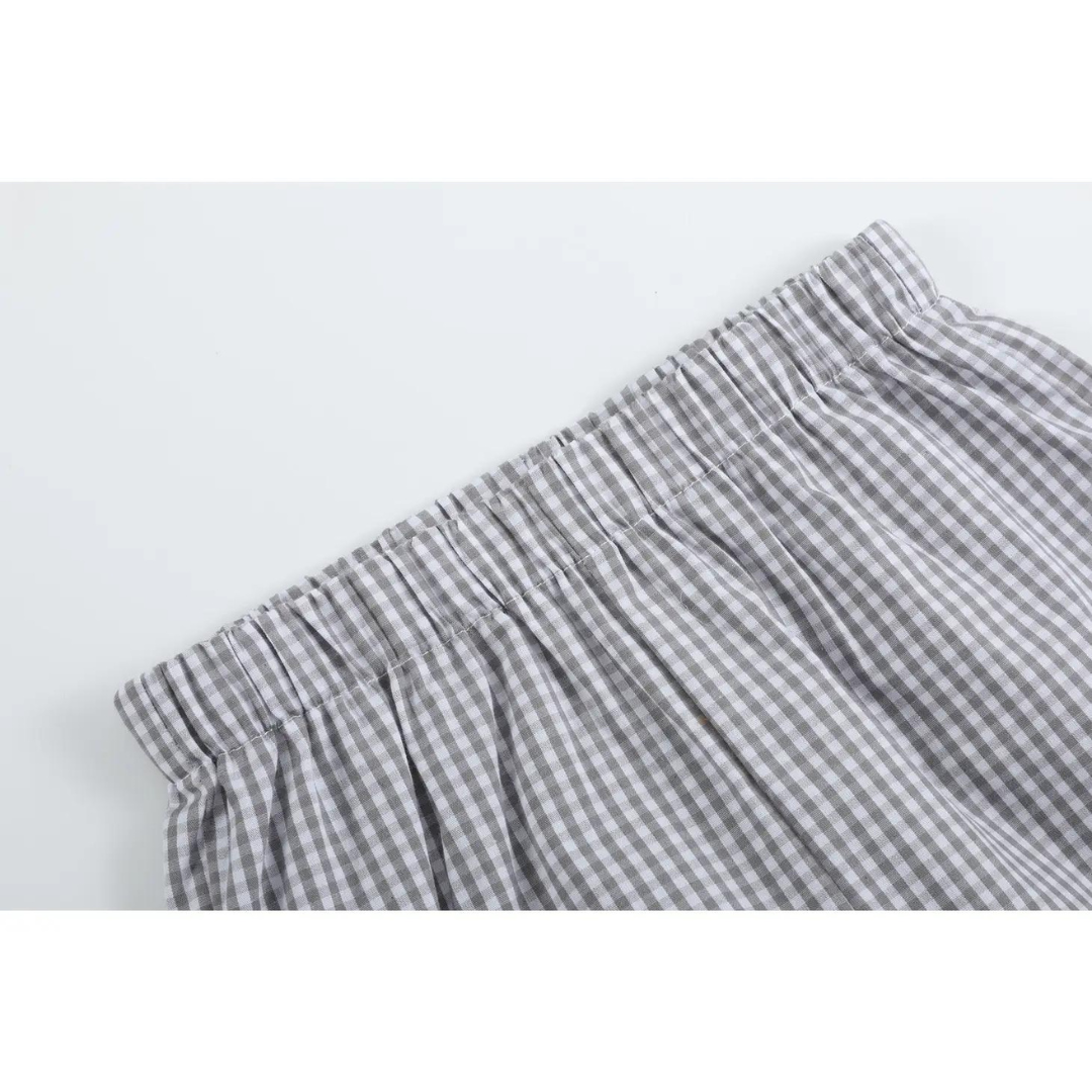 Gray Gingham Golf Tee and Shorts Two-Piece Set