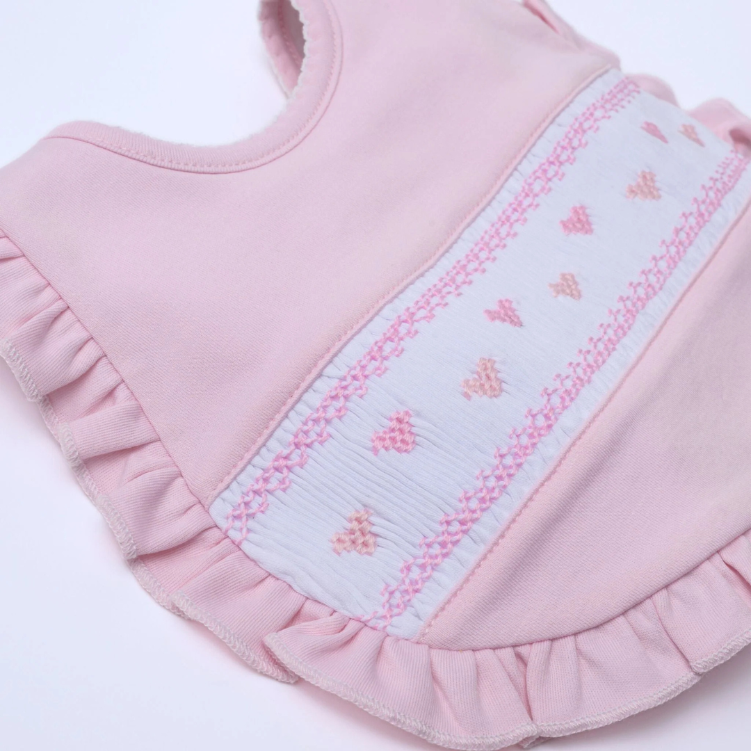 Valentine's Classics Smocked Ruffle Bib