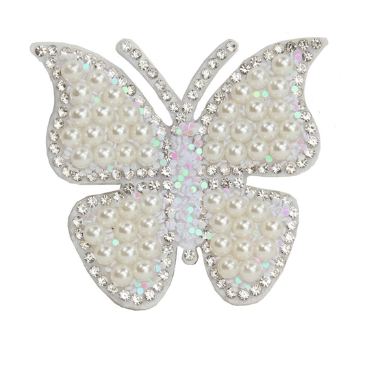 Pearl Butterfly Clip - White