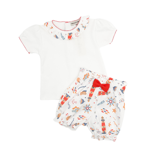 Seaside Print Diaper Set