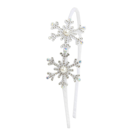 White Snowflake Rhinestone Headband