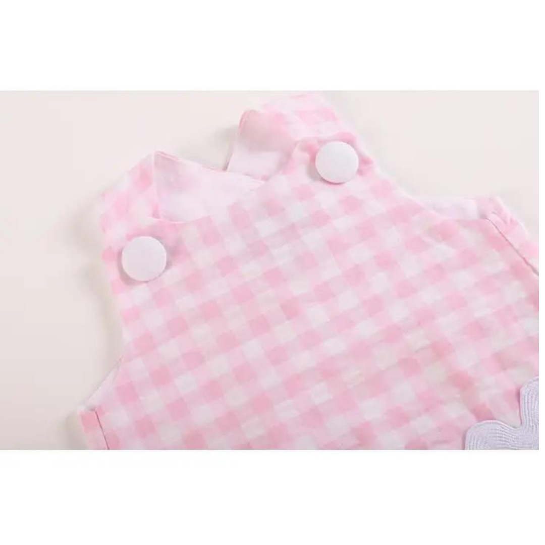 Pink Gingham Top and Ruffle Bloomer Set