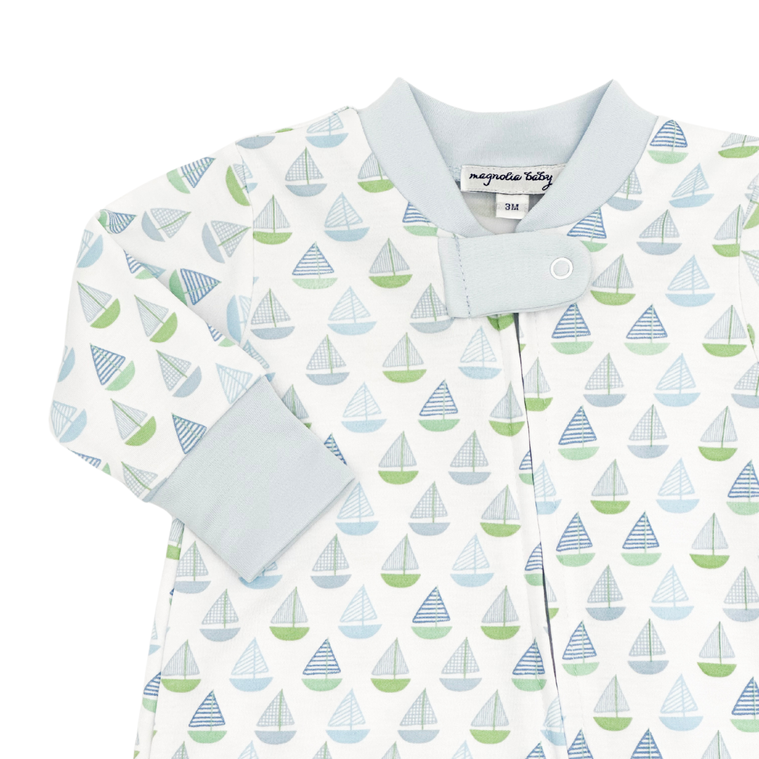 Sweet Sailing Zipper Footie