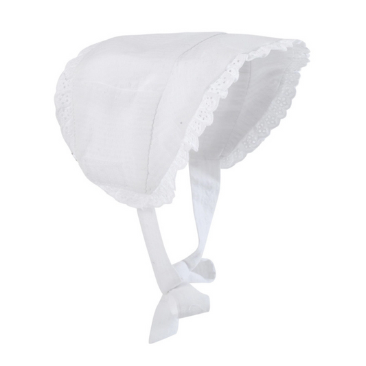 White Summer Baby Bonnet Sunhat