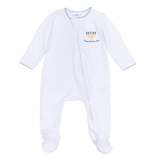 Baby's First Hanukkah Zipper Footie