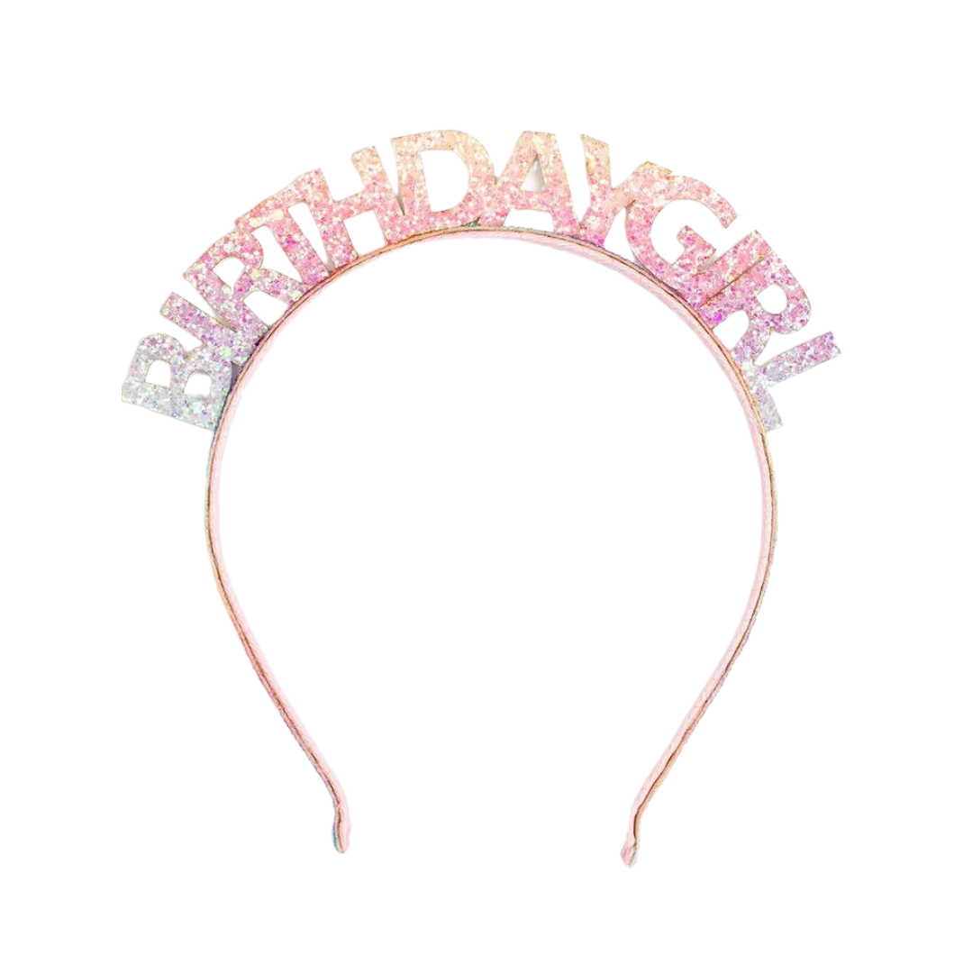 Pastel Rainbow Birthday Girl Headband