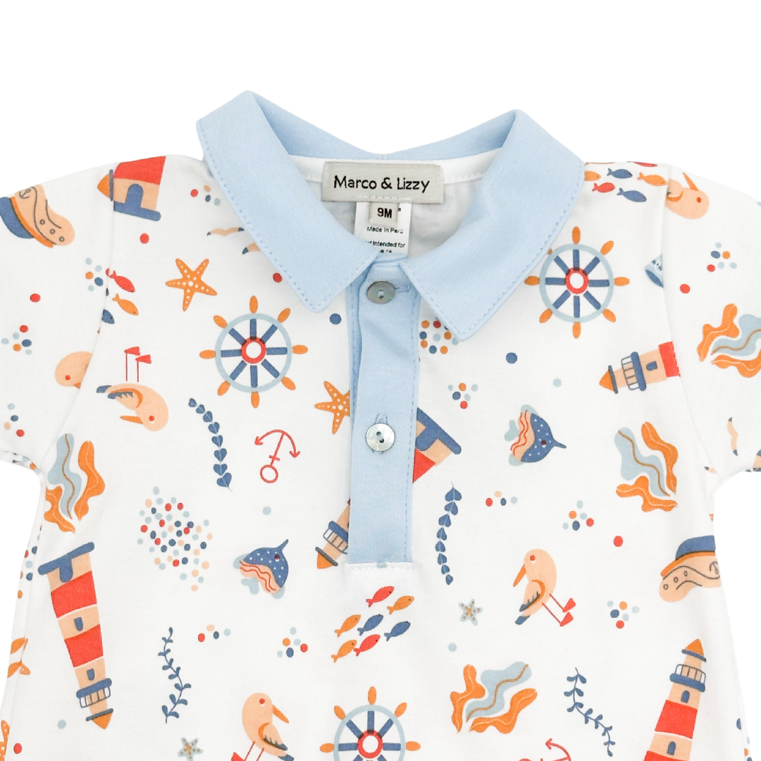 Seaside Print Sunsuit