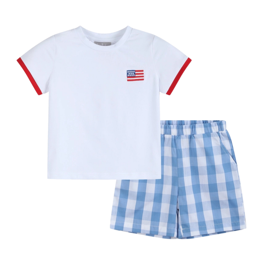 Red, White and Blue Shirt and Shorts Set