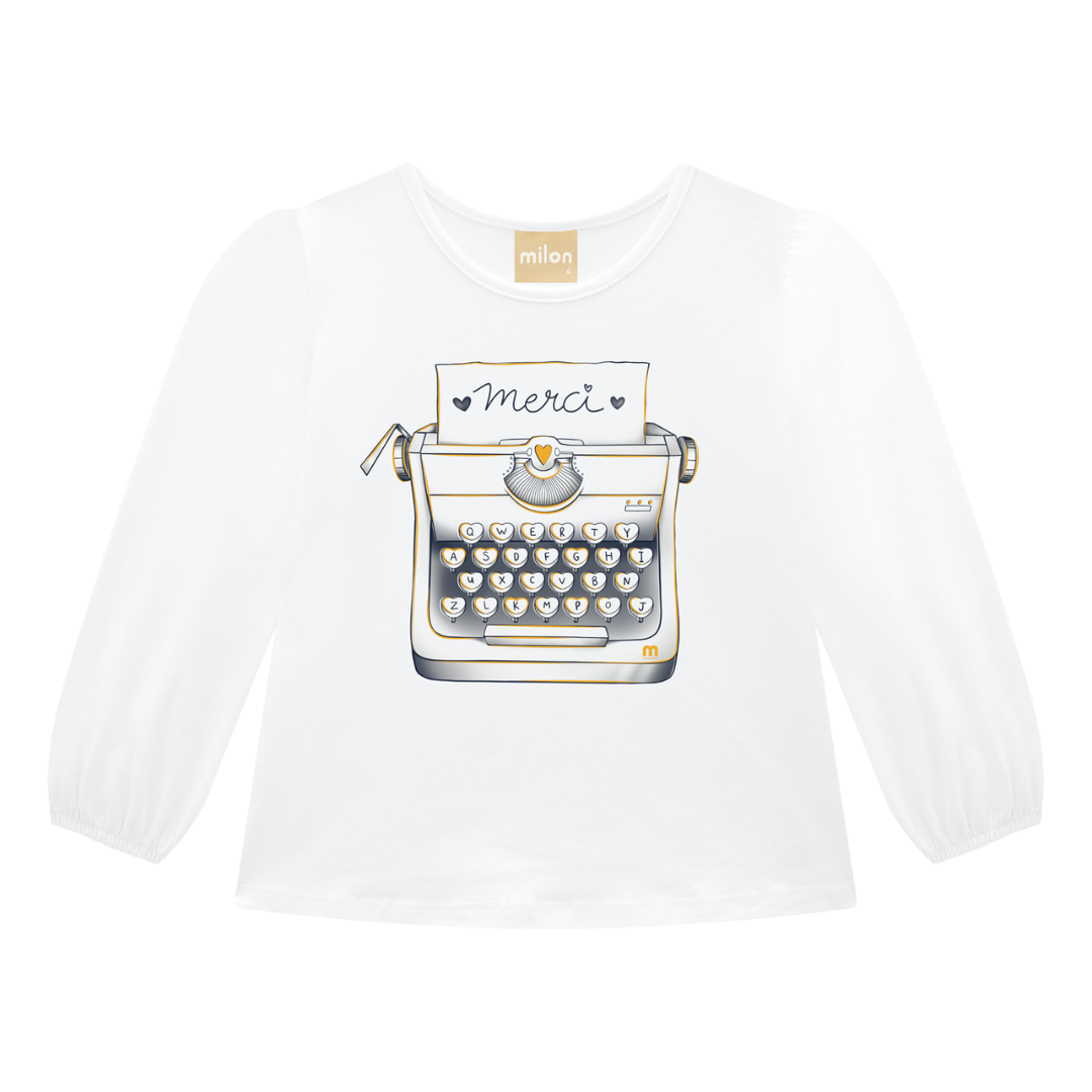 Navy and White Typewriter Pant Set