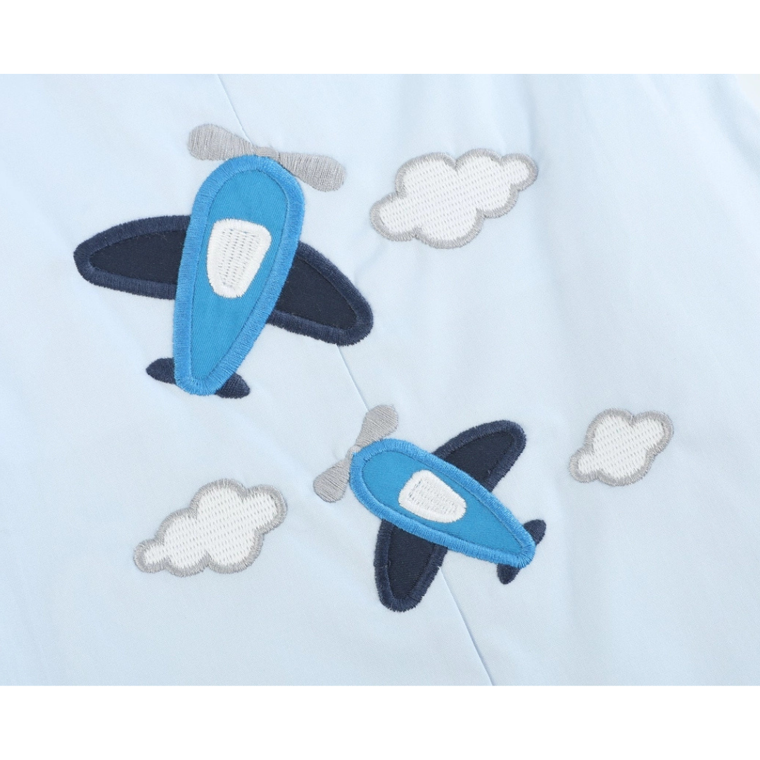 Blue Airplane Pockets Shortalls