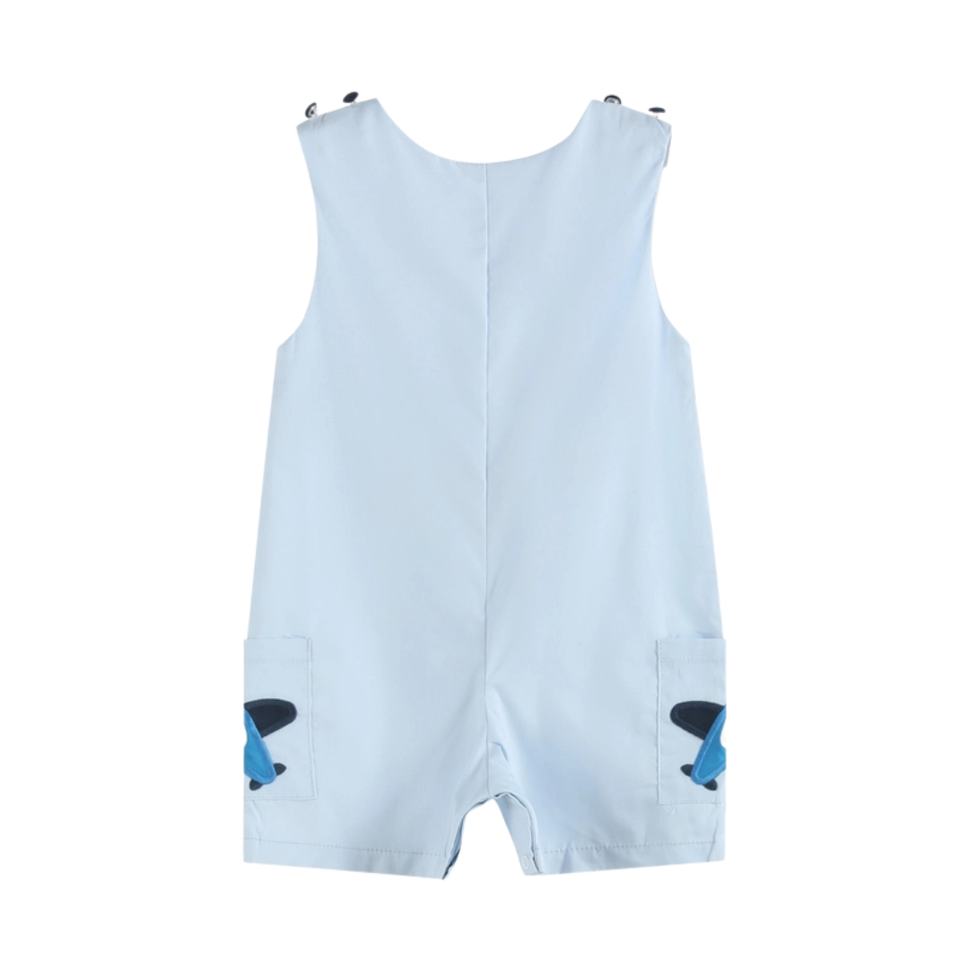 Blue Airplane Pockets Shortalls