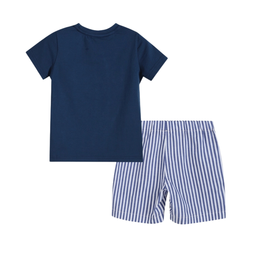 Blue Whale Smocked Shorts Set