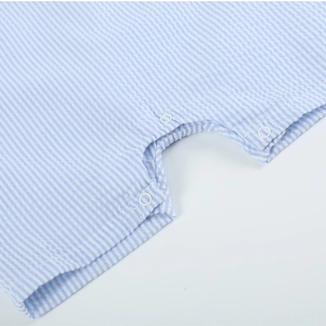 Blue Stripe Crawfish Smocked Shortalls