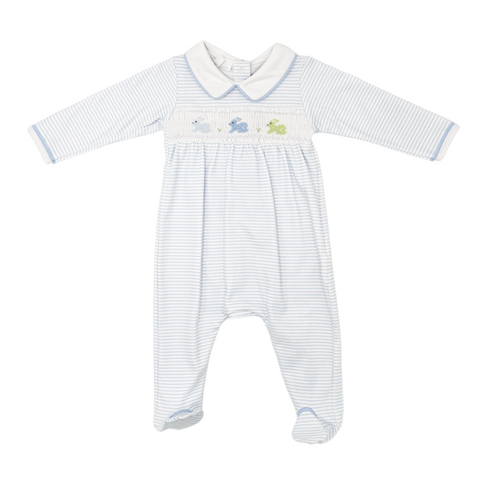 Hoppity Hop Classics Light Blue Smocked Footie