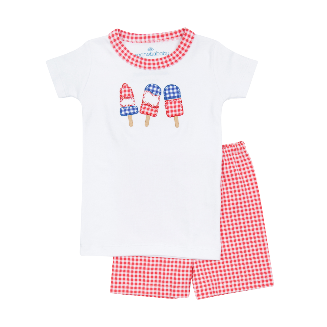 Red, White and Yum! Applique Red Short Pajamas