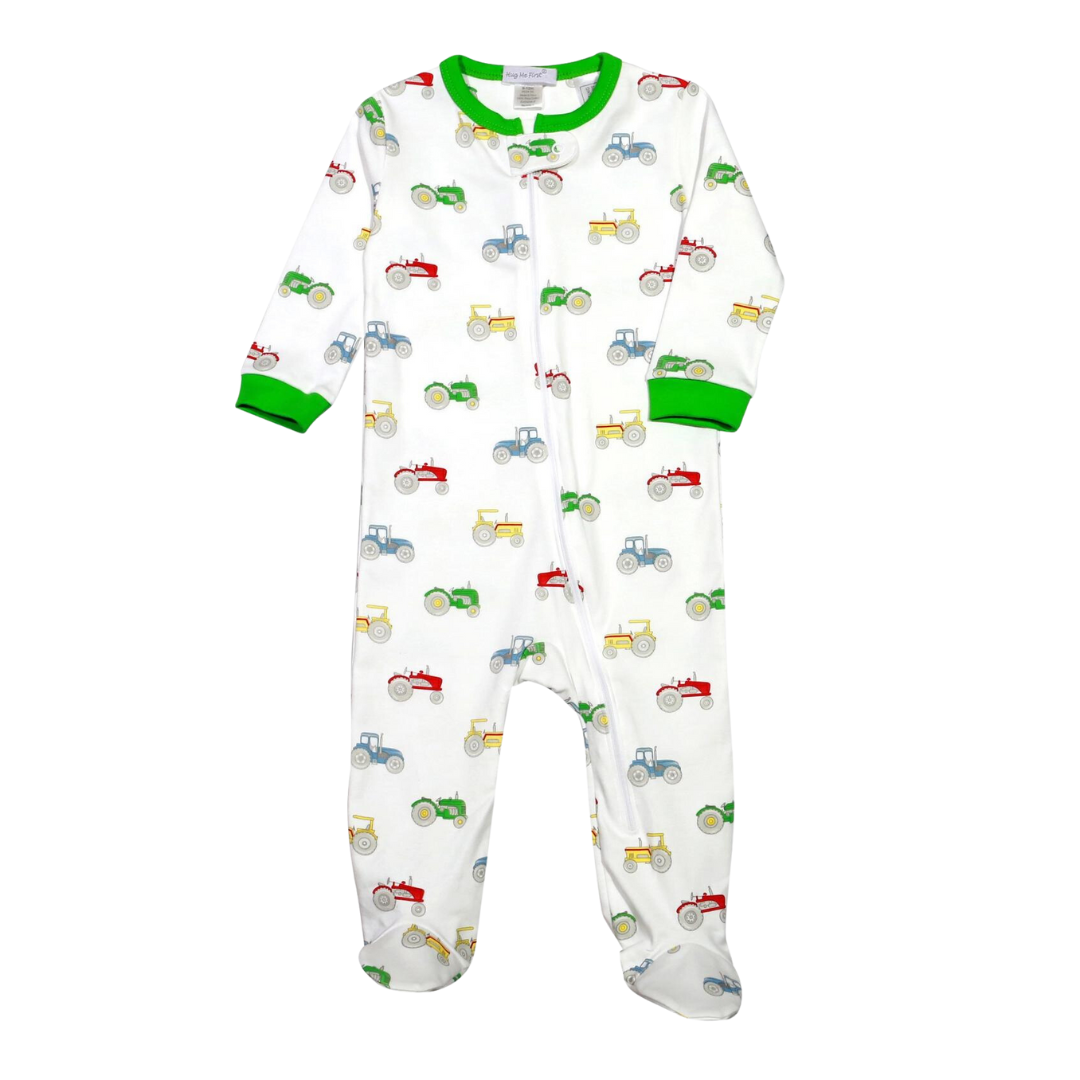 Tractors Footie with Zipper