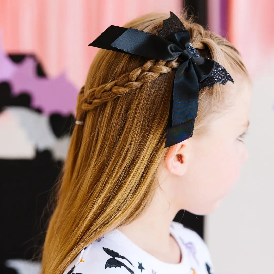 Glitter Bat Coquette Bow Clip