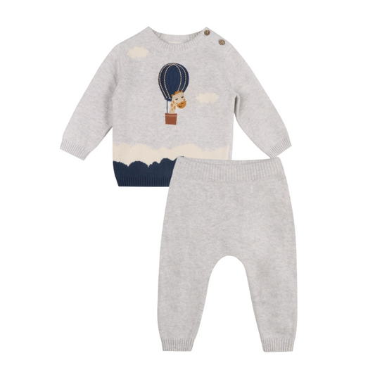 Hot Air Balloon Knit Pullover and Pants Set