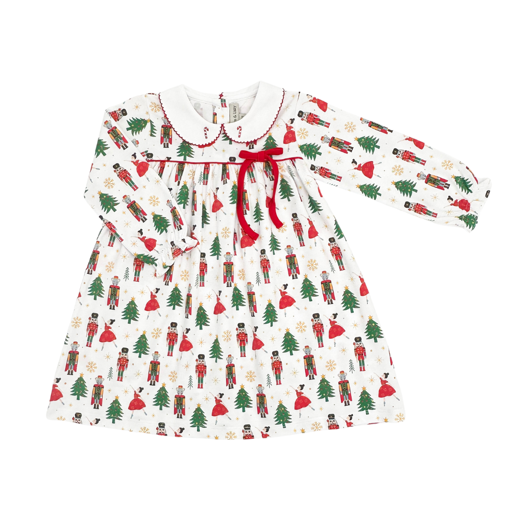 Christmas Nutcracker Print Float Dress Little Grasshoppers Christmas Nutcracker Print Float Dress Little Grasshoppers