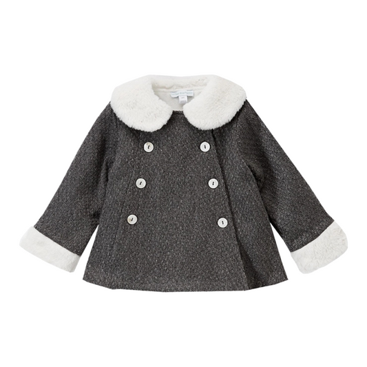 Gray Double Breasted Wool Coat