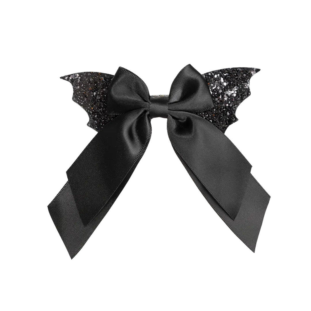Glitter Bat Coquette Bow Clip