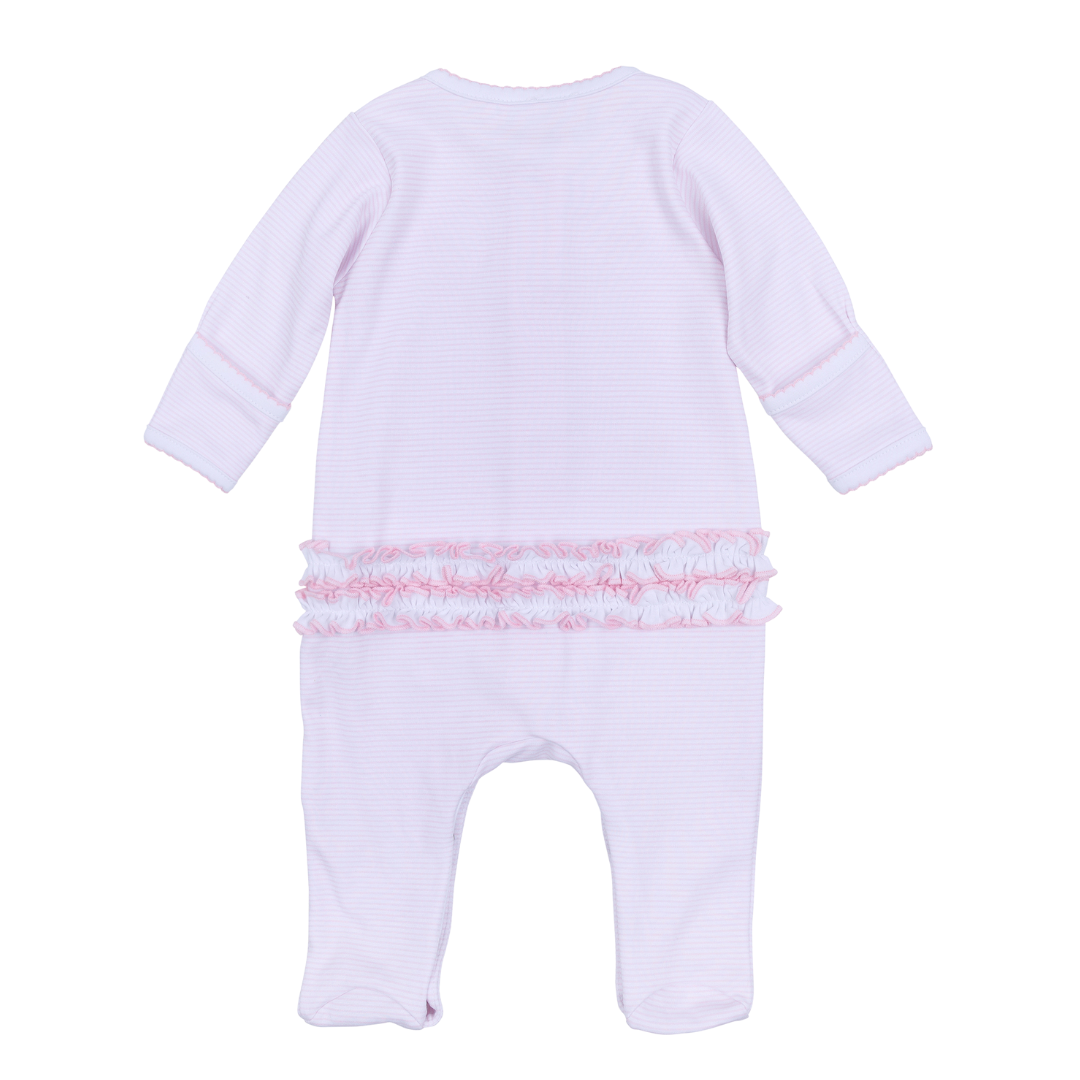 Touchdown Cutie Pink Embroidered Footie